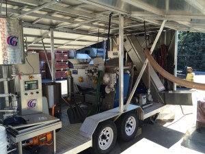 Inside the mobile juicing trailer