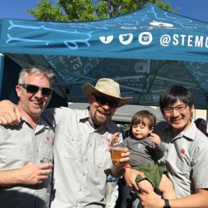 Ian Capps, head Cider Maker, Eric Foster, co-founder and CEO, Phil Kao, co-founder and his son Jasper. 
