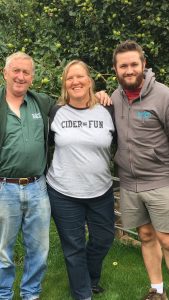 Cider Chat Episode 194 Mike, Ria & Albert  at Ross Cider with Cider equals fun t shirt