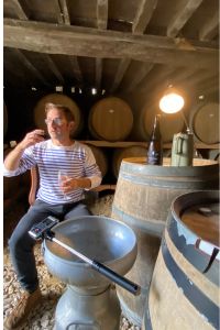 ep 370 Antoine during recording at barrel of Domaine Marois 200x300