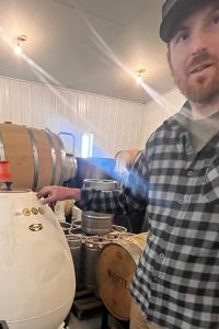 Kyle Doda in the 100 Stone Farm Barrel Room