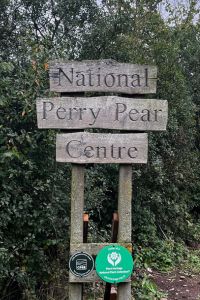 cider Chat Episode 475 feature of National Perry Pear Centre sign