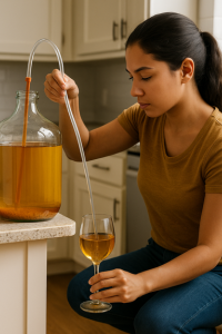 Cider Chat Episode 476 feature woman racking cider into a glass