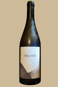 Bottle of Albee Hill still cider produced by Eve's Cidery in Van Etten, New York.
